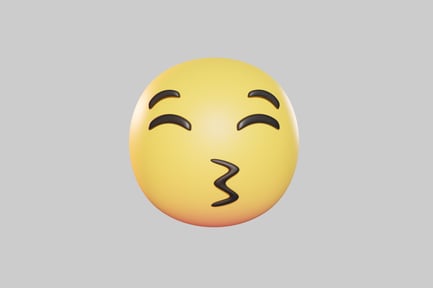 Preview: Kissing face emoji character