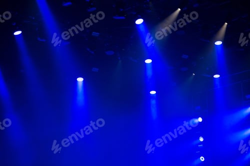 Preview: Stage lights glowing in the dark