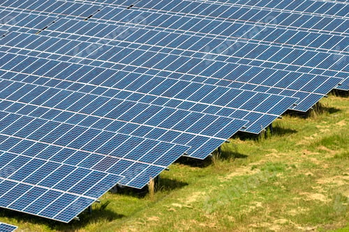 Preview: Aerial view of large sustainable electrical power plant