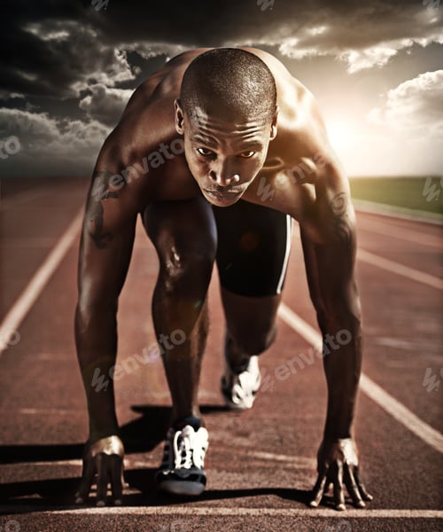 Preview: Never look back. A runner at the starting line.