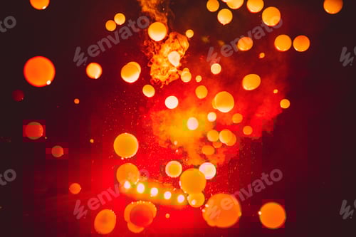 Preview: Japan art installation red yellow fire bubbles