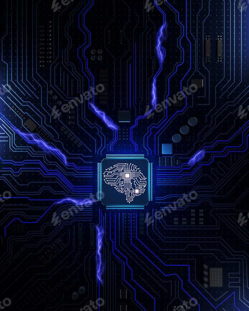 Preview: Computer circuit board socket in the form of the human brain