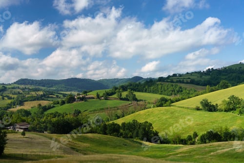 Preview: Rural landscape near Salsomaggiore, Parma, at springtime