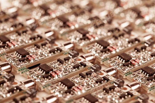 Preview: Closeup small microcircuits lie next to each other