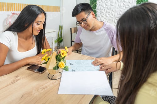 Preview: Friends looking at the restaurant menu