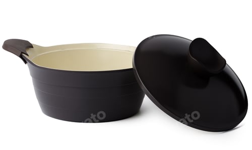 Preview: Non-stick casserole with lid isolated on white