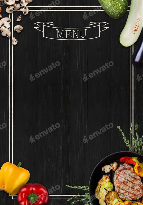 Preview: Black chalkboard as mockup for restaurant menu