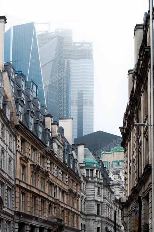Preview: Old and new buildings at the Cannon street in London
