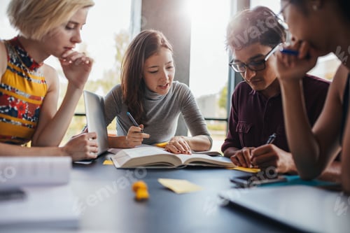 Preview: Group of students doing school assignment