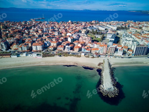 Preview: Panoramic view from a height above the town of Pomorie