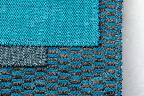 Preview: The background consists of several types of old colored tiles with different patterns on blue tone