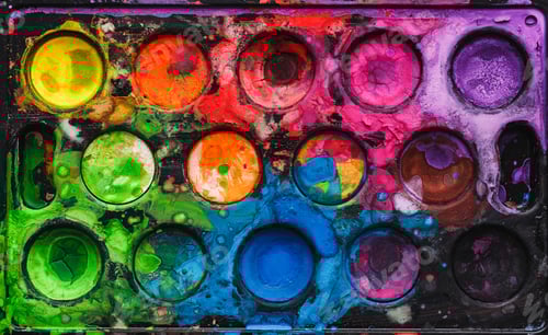 Preview: Colorful Abstract Close-up of Vibrant Watercolor Paint