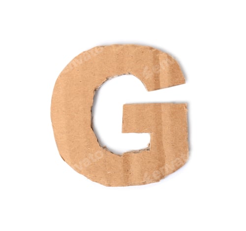 Vista previa: Letter G made of cardboard on white background