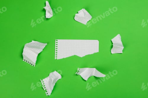 Preview: Torn pieces of checkered paper