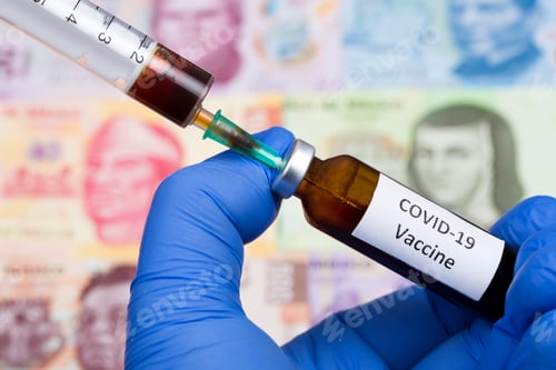 Preview: Vaccine against Covid-19 on the background of Mexican money