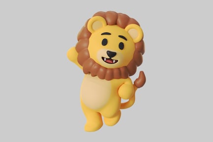 Preview: Friendly cartoon lion character