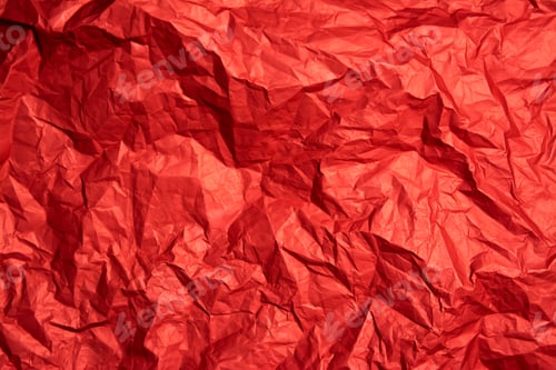 Preview: Crumpled Red Paper Texture Background Close-Up