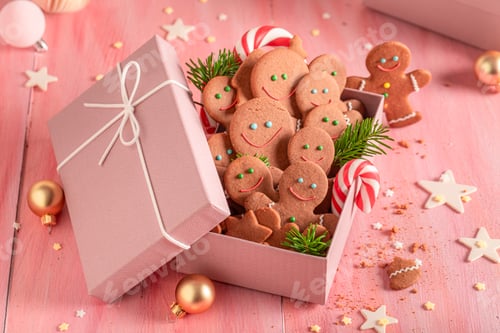 Preview: Cute Christmas gingerbread mans make Christmas atmosphere.