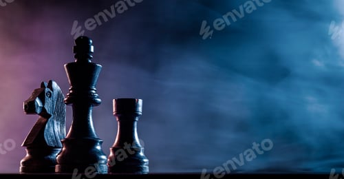 Preview: Chess pieces on a dark background