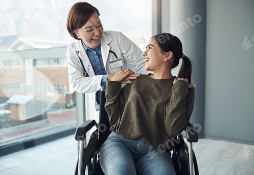Preview: Ive always got your back. Shot of a young female doctor comforting a patient in an office.