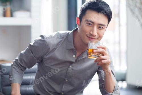 Preview: Young man enjoying fine wine