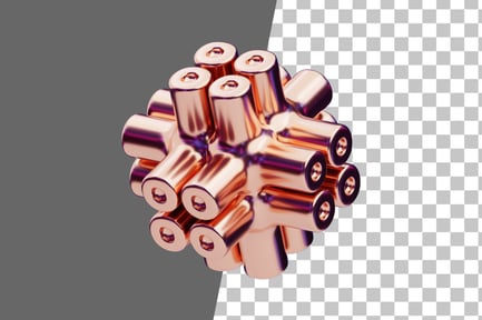 Preview: Chromatic Abstract Copper Beam Cluster 3D Icon