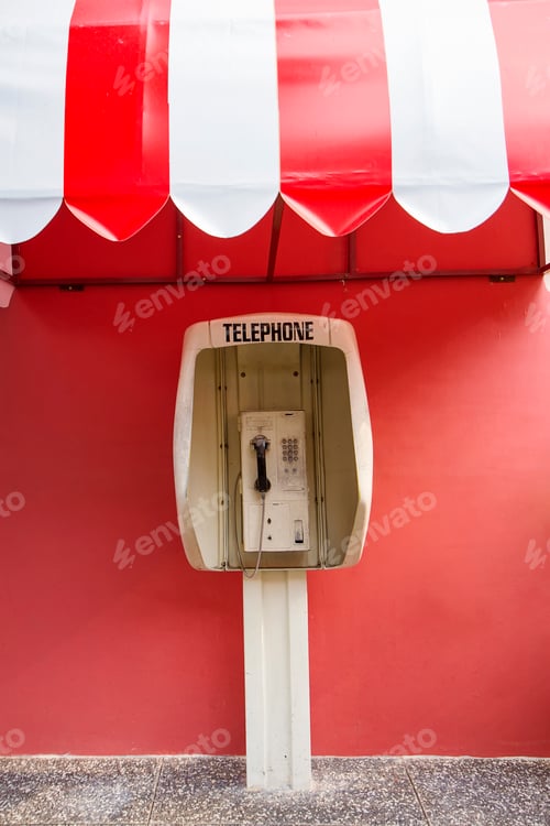 Preview: classic vintage public telephone post