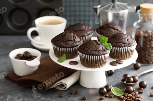 Preview: Coffee chocolate muffins for breakfast