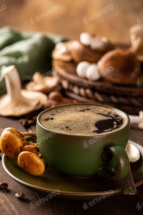 Preview: Mushroom coffee in green cup