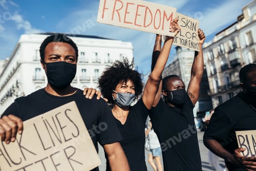 Preview: Black people on demonstration against police brutality