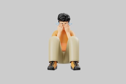 Preview: Crying cartoon character figure asset