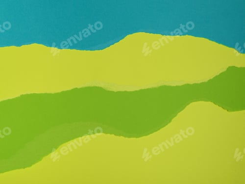 Preview: A vibrant abstract image featuring torn layers of teal, lime green, and chartreuse paper.