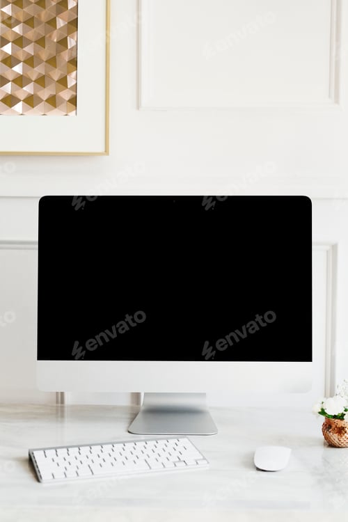Preview: Computer screen in a minimal design office