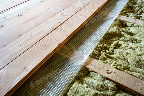 Preview: Installation of new floor of wooden natural planks