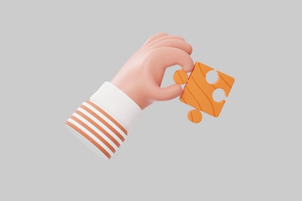 Preview: Hand holding puzzle piece concept