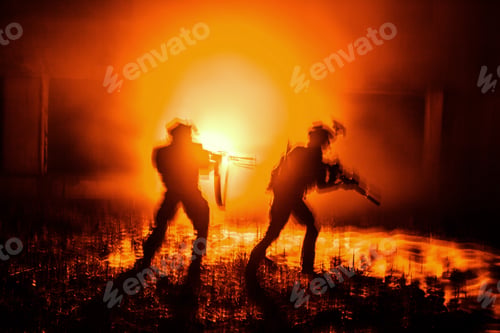 Preview: Black silhouettes of soldiers