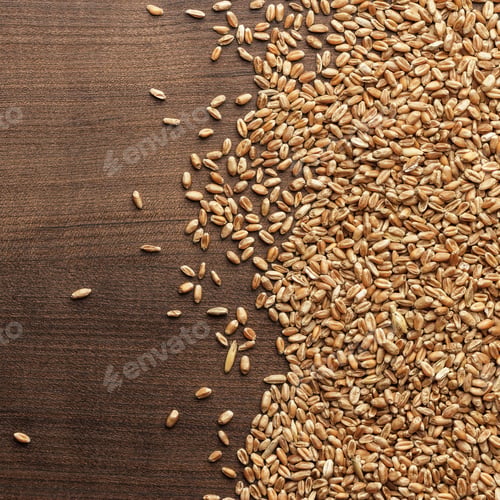 Preview: Wheat On Wooden Background