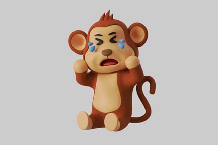 Preview: Crying cartoon monkey character