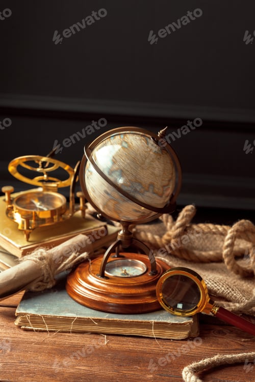 Preview: vintage marine still life. close up .