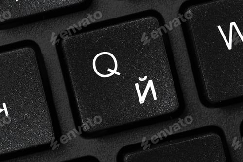 Preview: Black laptop keyboard close up