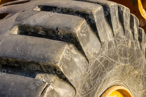 Preview: Closeup of the wheel of a tractor