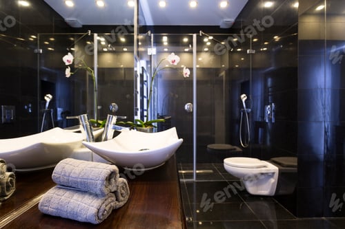 Preview: Black bathroom with shower
