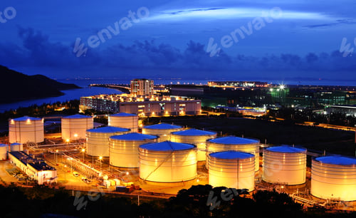 Preview: oil tank at night