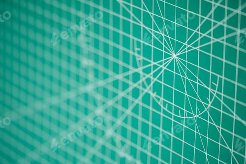 Preview: Green cutting mat with geometric patterns