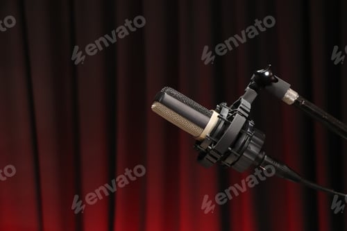 Preview: Closeup shot of a microphone on the stage