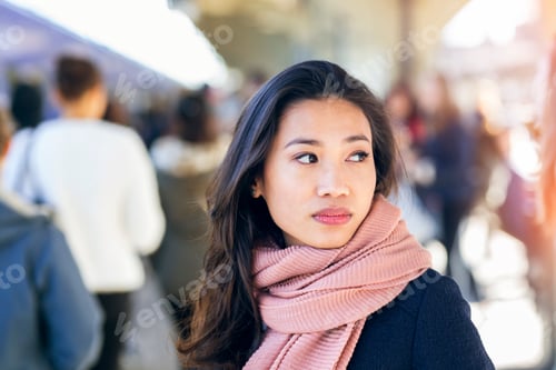 Preview: Portrait of young woman on station