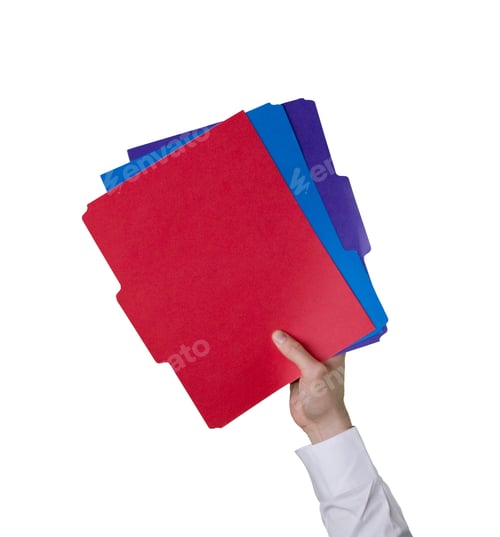 Preview: Hand holding a document folders