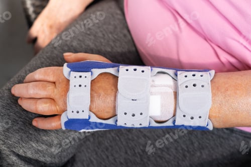 Preview: Newly operated broken arm in a splint