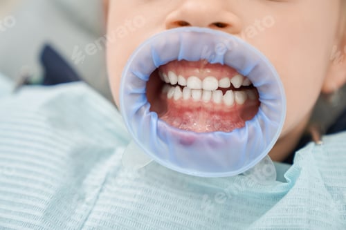 Preview: Teeth of patient after whitening procedure in dental office