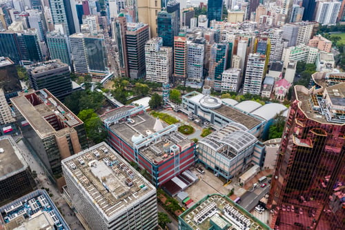 Preview: Tsim Sha Tsui, Hong Kong 21 April 2019: Top view of Hong Kong city